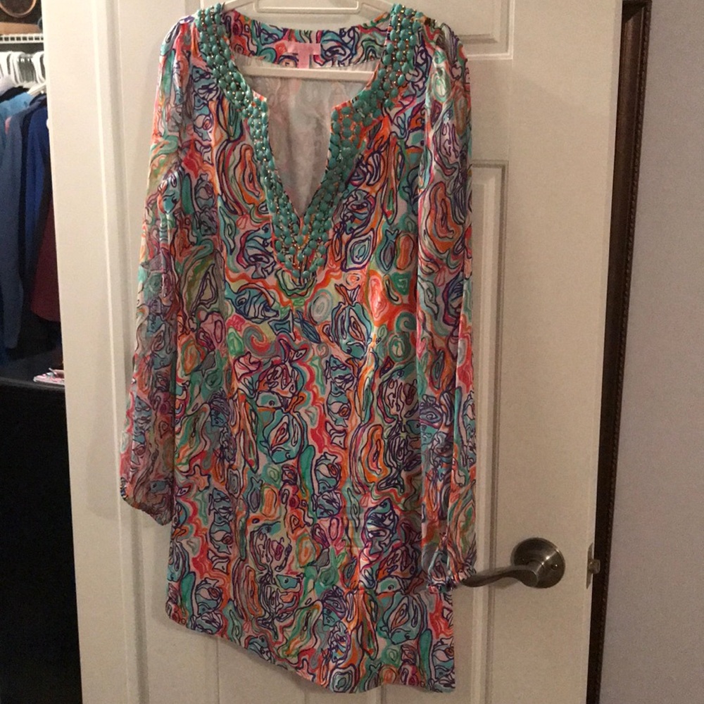 Beaded silk Lilly Pulitzer dress